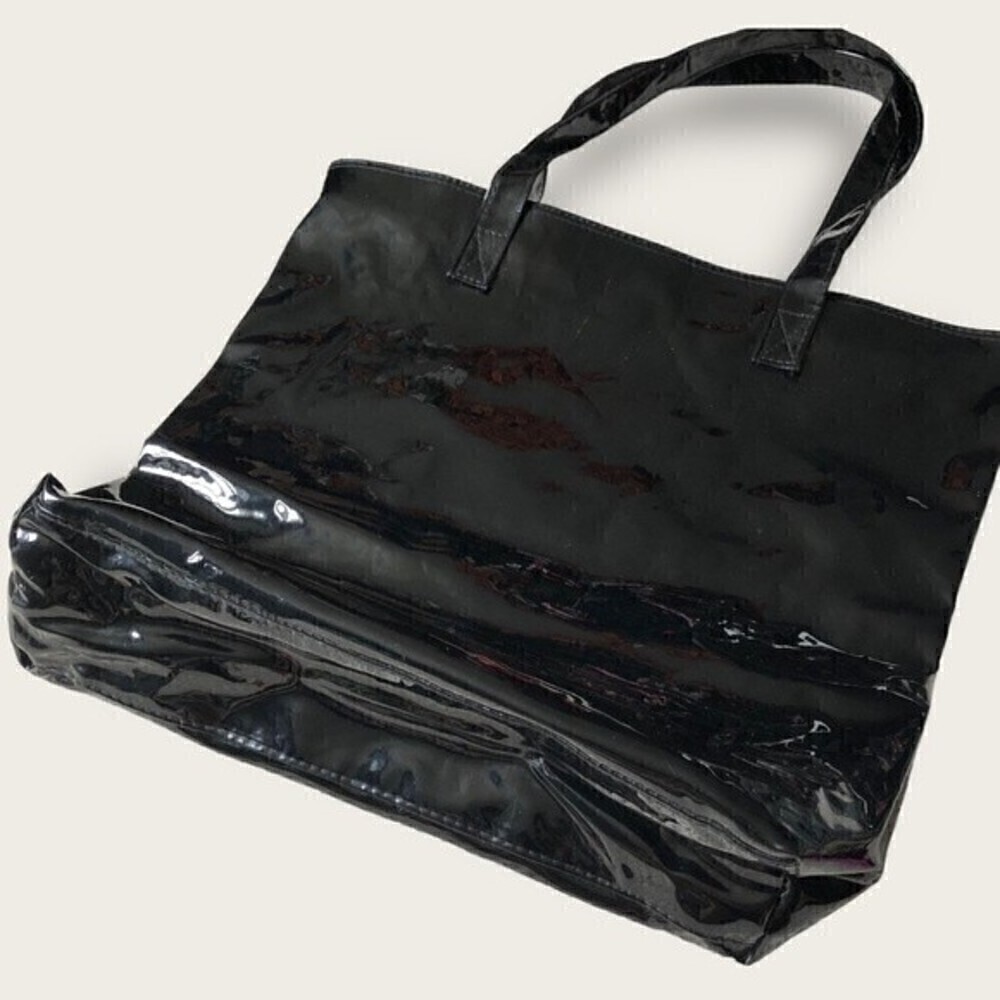 Vintage Bloomies Patent Thick Vinyl Shopping Bag Bloomingdale’s Shopper Tote - Picture 9 of 11
